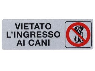 Targhetta Adesiva Vietato L?ingresso ai Cani 15 CMX5H 10 Pezzi - 2