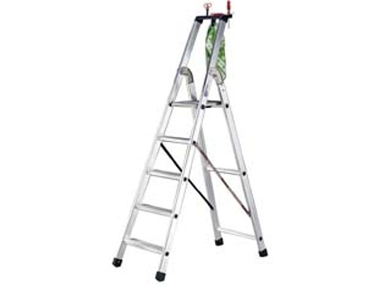 Scala in Alluminio Quadra EN131 6 Gradini 53 CMX11,5X196H (136H Pedana) 7,5 - 2
