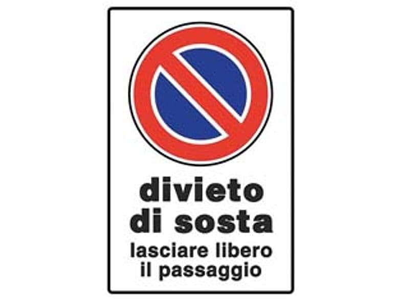 Cartello Divieto di Sosta Lasciare Libero Il Passaggio 20 CMX30H 10 Pezzi - 2