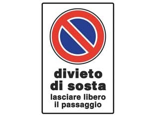 Cartello Divieto di Sosta Lasciare Libero Il Passaggio 20 CMX30H 10 Pezzi - 2