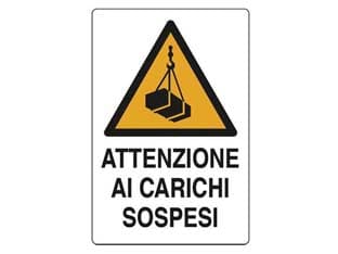 Cartello Attenzione Carichi Sospesi 50 CMX70H 10 Pezzi - 2