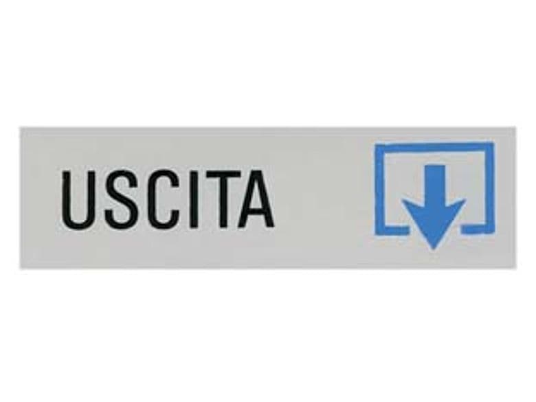 Targhetta Adesiva Uscita (freccia in Giu') 15 CMX5H 10 Pezzi - 2