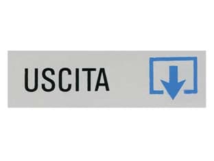 Targhetta Adesiva Uscita (freccia in Giu') 15 CMX5H 10 Pezzi - 2