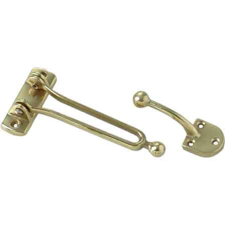 Gancio di Sicurezza per Porte 130 x 65 mm Ottone Lucido 2 Pezzi - 2