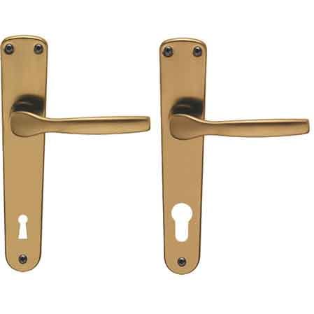 Maniglia Ginevra con Placca Foro Patent Brialma Colore Bronzo - 2