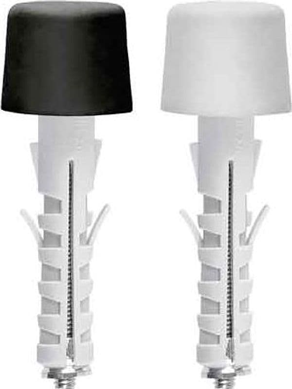 Tassello con Fermaporta Ay Ø 12 x 45 mm Tecfi Colore Nero Ø 30 mm 25 Pezzi - 2