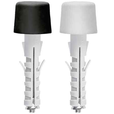 Tassello con Fermaporta Ay Ø 12 x 45 mm Tecfi Colore Nero Ø 30 mm 25 Pezzi - 2