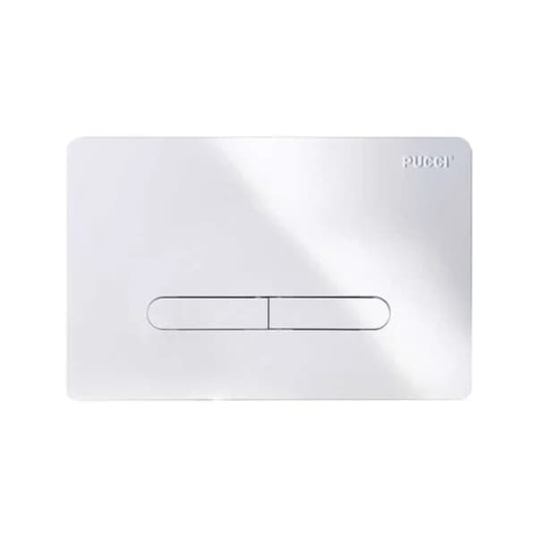 Placca di Comando Eco Tratto Doppio Tasto Bianca Pucci