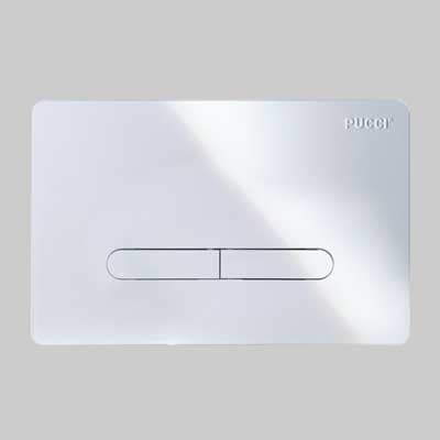 Placca di Comando Eco Tratto Doppio Tasto Satinata Pucci - 2