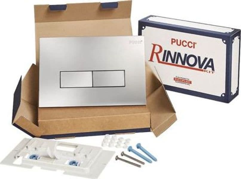 Kit Eco Doppio Tasto Telaio + Placca CM.28 SP.4,7 Cromata Pucci
