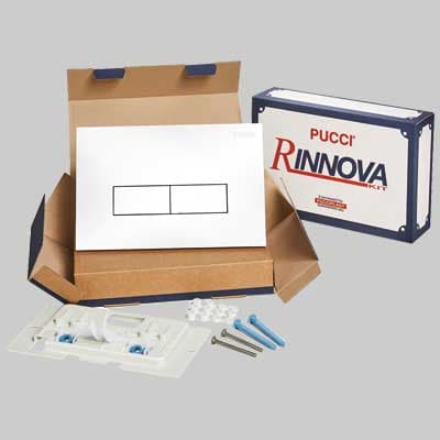 Kit Eco Doppio Tasto Telaio + Placca CM.28 SP.4,7 Bianca Pucci - 2