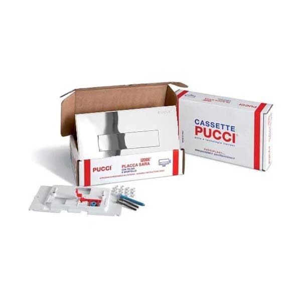 Kit Sara Mono Tasto Telaio + Placca CM.28 SP.1,0 Cromata Pucci - 2