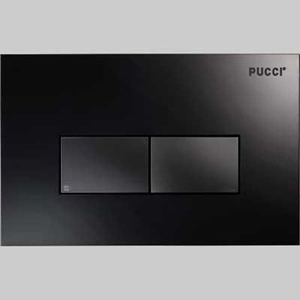 Placca di Comando Eco Linea Acrilico Doppio Tasto Nero Lucido Pucci