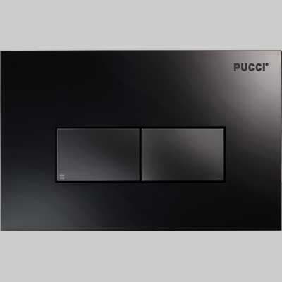 Placca di Comando Eco Linea Acrilico Doppio Tasto Nero Lucido Pucci - 2