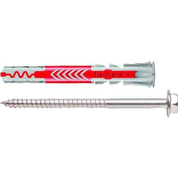 Tassello con Vite T.e. Duopower L Ø 10 x Fischer Vite 7 x 107 mm 10 Pezzi