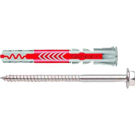 Tassello con Vite T.e. Duopower L Ø 10 x Fischer Vite 7 x 107 mm 10 Pezzi - 2
