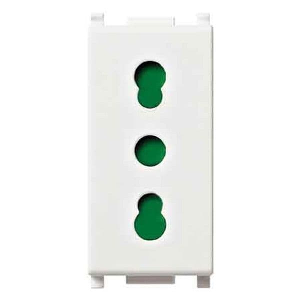Presa Bivalente Plana Vimar 10 e 16 A 250V 2P con T Colore Bianco