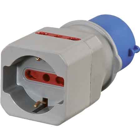 Adattatore Industriale 220V Spina 2P con T16A P.schuko con 2 10 e 16 A - 2