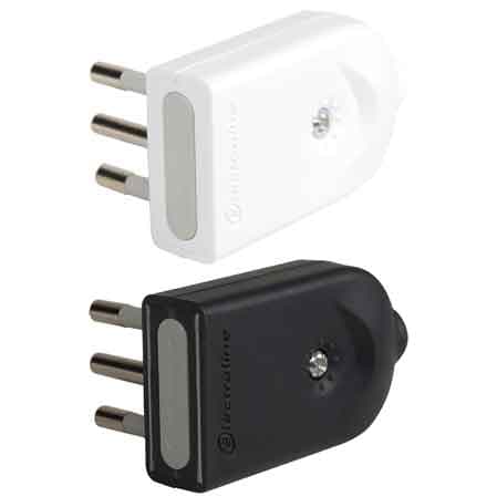 Spina Mobile Orientabile 10A 2P con T Electraline Bianco - 2