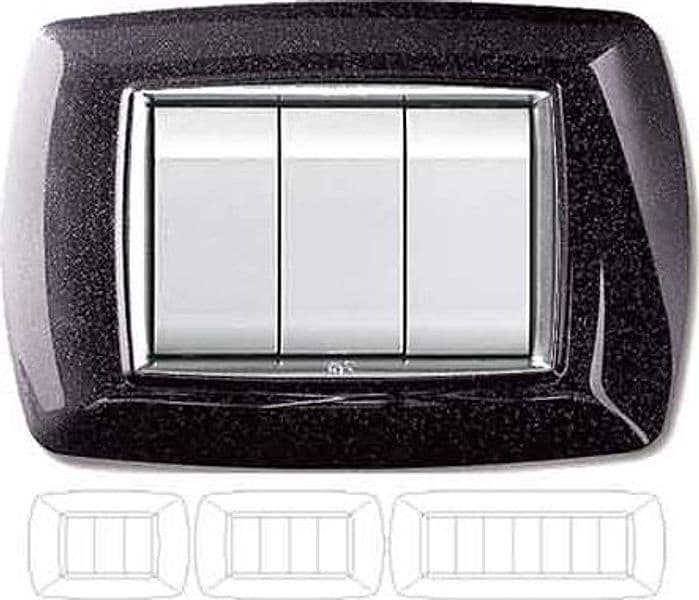 Placca Coprinterruttore Nera Glitter Mylife 4 Moduli Ec Elettrocanali - 2