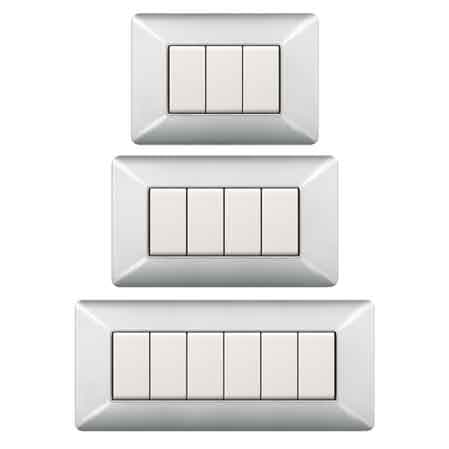Placca Coprinterruttore in Alluminio Chiaro Easy 4 Posti Ec Elettrocanali - 2