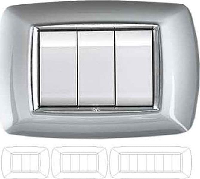 Placca Coprinterruttore in Alluminio Chiaro Mylife 4 Ec Elettrocanali - 2