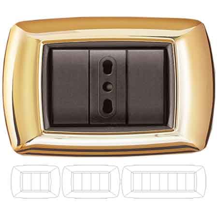 Placca Coprinterruttore Oro Mylife 3 Moduli Ec Elettrocanali - 2