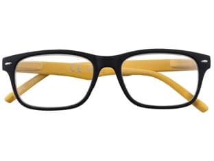Occhiale Lettura Montatura Policarbonato Nero Giallo B3 Diottrie +2,0 - 2
