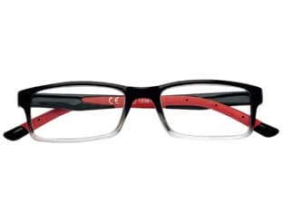Occhiale Lettura Montatura Policarbonato Nero Rosso 091 Diottrie +2,0 - 2