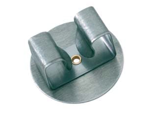 Gancio Appendiscopa 1 Posto Acciaio Inox con Tondo 5 Pezzi - 2