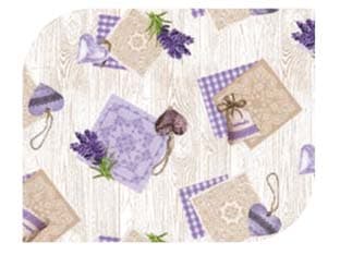 Tovagliato Riviera Felpato Pesante Decoro Avana e Fiori Lavanda 814 140 - 2