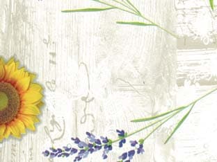 Tovagliato Riviera Felpato Pesante Fondo Beige Girasoli e Lavanda 893 140 - 2