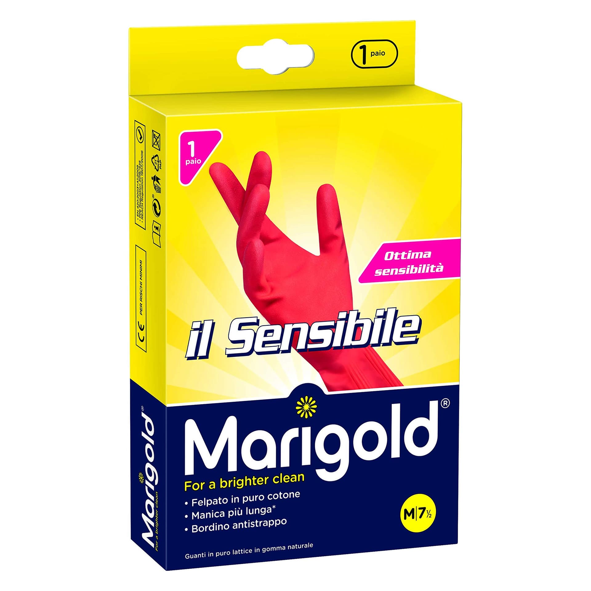 Guanti Domestici Sensibili Marigold Misura 7,5 Vileda 12 Pezzi
