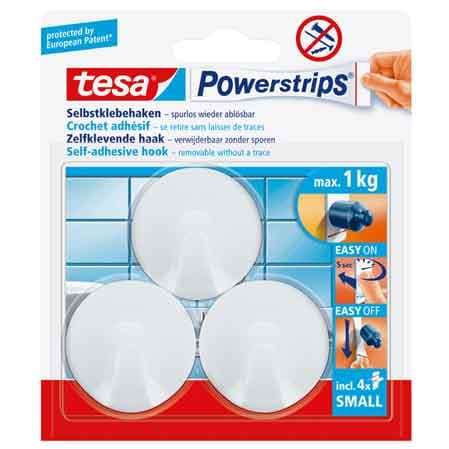 Gancio Tondo Powerstrips® Small 3 Ganci con 4 Strisce Tesa - 2