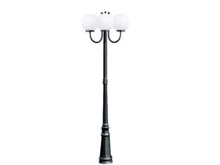 Lampione 3 Luci su Palo Modello Sfera 3X100W IP44 230 Cmh. Nero Syntesy - 2