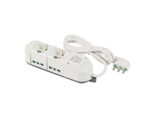 Multipresa Fanton 2 Bip. + Sch. + 4 Bip. Later. C Inter. Linea Retailbianca - 2