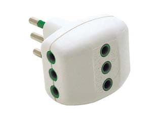Adattatore Triplo 2 Poli + Terra 10A Bianco 82200 Fanton 5 Pezzi - 2