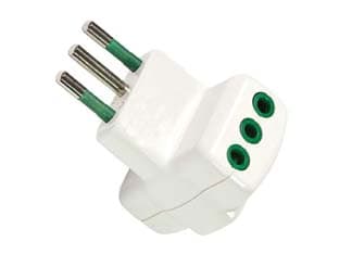 Adattatore Triplo 2 Poli + Terra 10A Bianco Linea Garanti Bianco 10 Pezzi - 2