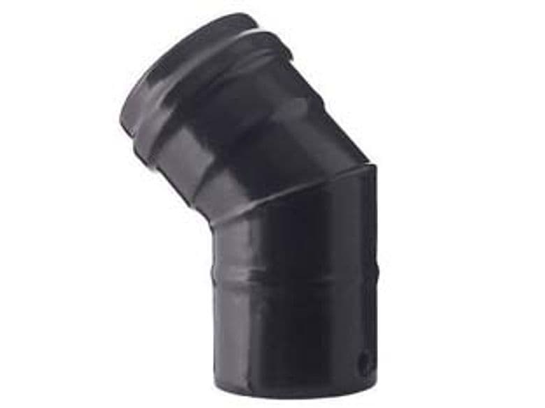 Gomito a 45 ° per Stufe a Pellet Nero Opaco Pesante 12 mm Ø 10 cm Save