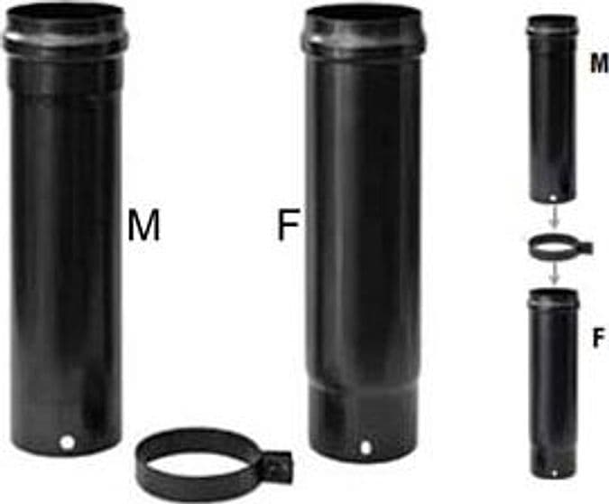 Set Tubi Telescopici Stufe a Pellet Plus Nero Opaco Pesante 1,2 mm Ø 8 mm – Save