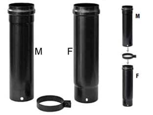 Set Tubi Telescopici Stufe a Pellet Plus Nero Opaco Pesante 1,2 mm Ø 8 mm - 2