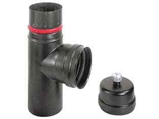 Raccordo a T m F per Stufe a Pellet Nero Opaco Ala Pellet Eco m F Ø 100 mm - 2