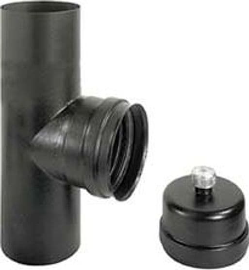 Raccordo a T F per Stufe a Pellet Nero Opaco Ala Pellet Eco F Ø 80 mm Ala - 2