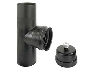 Raccordo a T F per Stufe a Pellet Nero Opaco Ala Pellet Eco F Ø 100 mm Ala - 2
