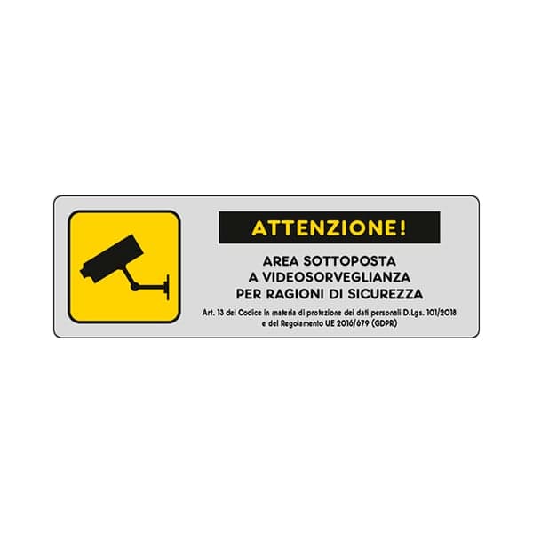 Etichetta Area Videosorvegliata 15 x 5 cm 10 Pezzi - 2