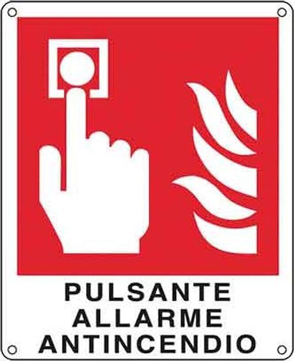 Cartello Pulsante Allarme Antincendio 20 x 30 cm 10 Pezzi - 2