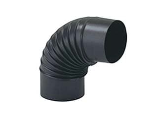 Gomito 90 ° Porcellanato Stufe a Legna Nero Opaco Ala Smalto Cod 362627 - 2