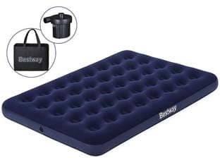 Materasso Gonf. Airbed Blu Floccato Matrimoniale con Pompa Elettrica 191 - 2