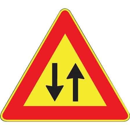 Segnale Cantiere Fig. 387 Doppio Senso di Circolazione 90 cm - 2