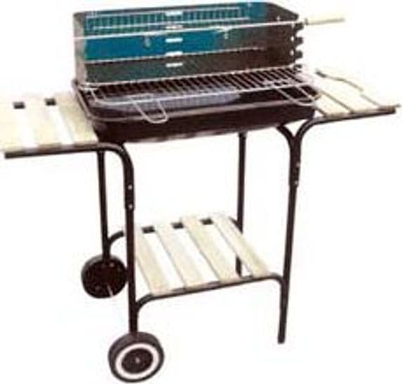 Barbecue Rettangolare con Piani Legno California Bracere 60 CMX40 Lapillo - 2